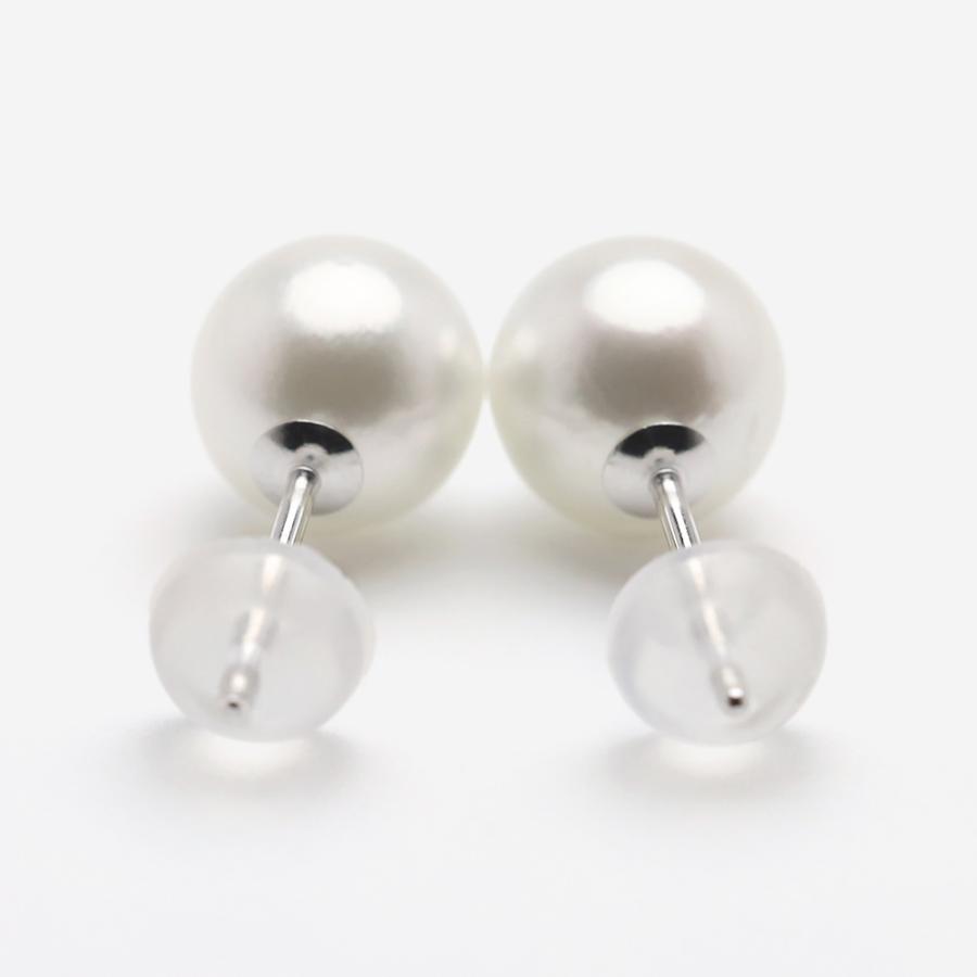パール ピアス 無調色 真珠ピアス あこや 7.5-8mm ナチュラルホワイト