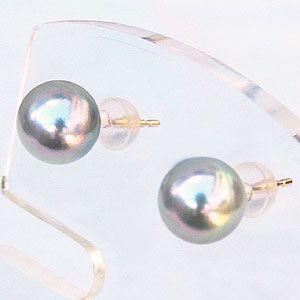 パール ピアス 18金 18k 普段使い 真珠 あこや本真珠 グレー系 k18 ゴールド スタッドピア シンプル 送料無料 人気 プレゼント ギフト ご褒美 自分買いの画像