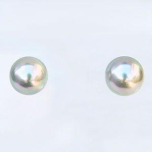 パールピアス 真珠ピアス スタッドピアス パール ピアス 真珠 ピアス プラチナ ピアス あこや本真珠 グレー系 7-7.5mm 送料無料 プレゼント ギフト 自分買いの画像