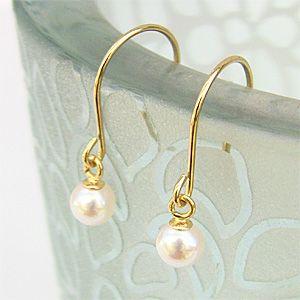 パールピアス 18金 パール ピアス k18 ゴールド k14ホワイト