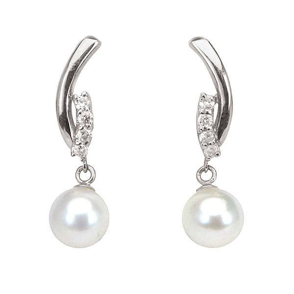 パール ピアス 真珠 パールピアス 真珠ピアス k18 18k 18金 ホワイトゴールド ベビーパール ダイヤモンド 送料無料 プレゼント ギフト ご褒美 自分買い puの画像