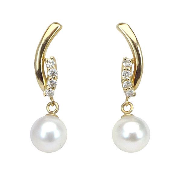 ピアス 18金 真珠 18k パール 18k ゴールド パールピアス 真珠ピアス ベビーパール アコヤ本真珠 ダイヤモンド 送料無料 プレゼント ギフト 自分買い puの画像