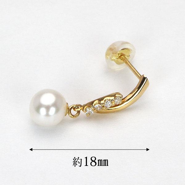 ピアス 18金 真珠 18k パール 18k ゴールド パールピアス 真珠ピアス ベビーパール アコヤ本真珠 ダイヤモンド 送料無料 プレゼント ギフト 自分買い puの画像