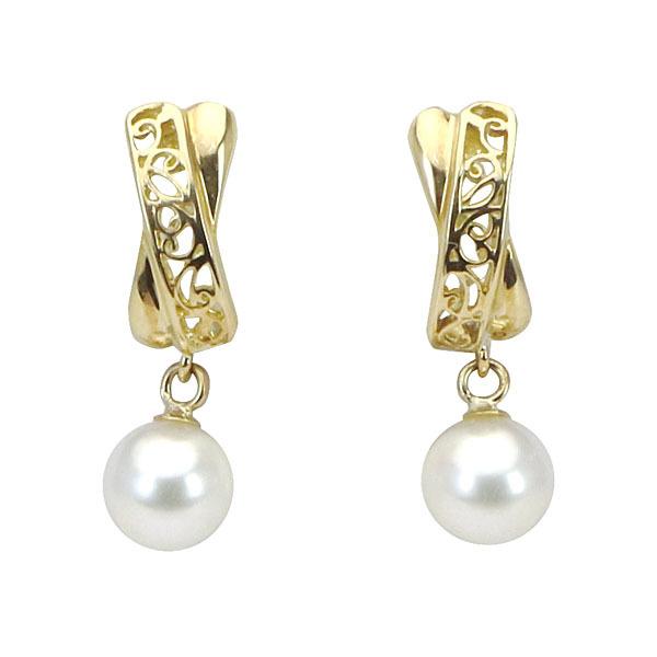 パール ピアス パールピアス 真珠ピアス k18 18k 18金 イエロー