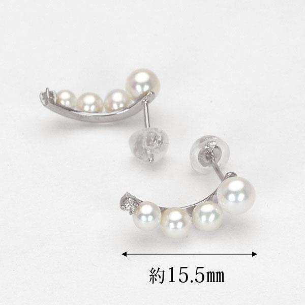 パール ピアス 真珠 18k 18金 k18 イエローゴールド スタッドピアス あこや アコヤ ベビーパール ダイヤモンド 真珠ピアス 送料無料 プレゼント 自分買い puの画像