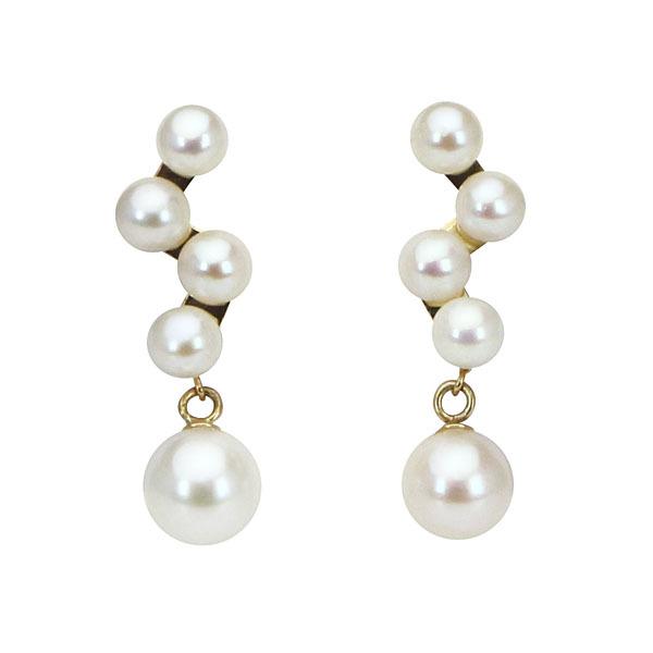 アコヤ本真珠 パールピアス 18金 真珠 18k パール 18k ホワイトゴールド スタッドピアス ダイヤモンド 真珠ピアス 送料無料 プレゼント ご褒美 自分買い puの画像
