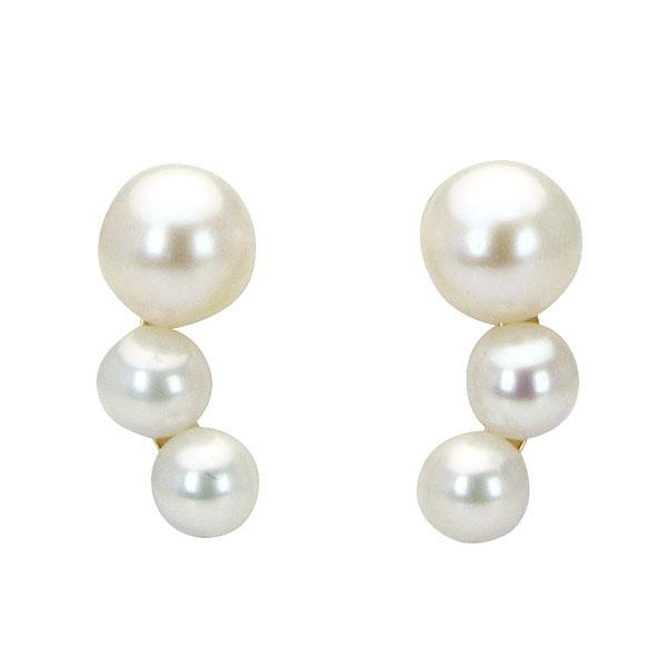 アコヤ本真珠 パールピアス 18金 真珠 18k パール イエローゴールド