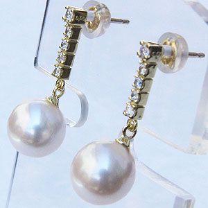パール ピアス 18金 18k 普段使い 真珠 あこや本真珠 8.5mm k18