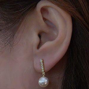 パール ピアス 18金 18k 普段使い 真珠 あこや本真珠 8.5mm k18