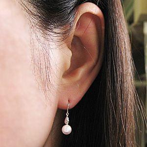 パールピアス 18金 パール ピアス 18k 真珠 フック式 あこや本真珠 ホワイトゴールド ぶら下がり ゆれる 揺れる 送料無料 プレゼント ギフト 自分買い puの画像