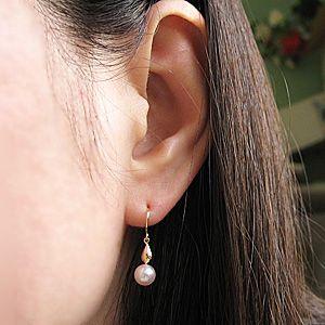 パール ピアス 18金 18k 普段使い 真珠 真珠 フック式 あこや本真珠 k18 ゴールド 送料無料 人気 プレゼント ギフト ご褒美 自分買い puの画像