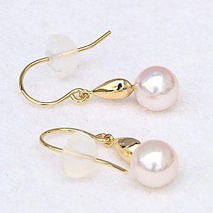パール ピアス 18金 18k 普段使い 真珠 真珠 フック式 あこや本真珠 k18 ゴールド 送料無料 人気 プレゼント ギフト ご褒美 自分買い puの画像