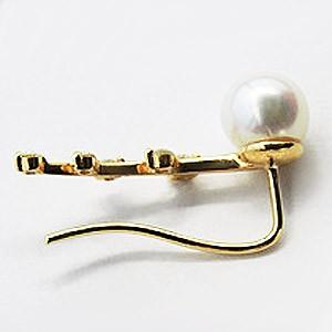 パール ピアス 18金 イヤーカフ 片耳 左耳用 真珠 あこや本真珠 6-6.5mm ダイヤモンド k18 ゴールド イヤーカフス 送料無料 プレゼント ご褒美 自分買い puの画像