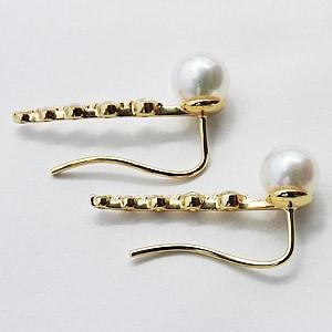 パール ピアス 18金 18k イヤーカフ 真珠 あこや本真珠 6-6.5mm