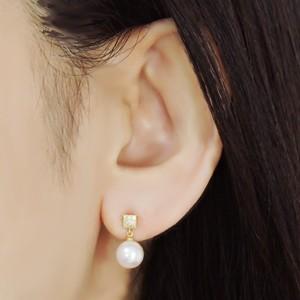 パール ピアス 18金 18k 真珠 あこや本真珠 ダイヤモンド k18 ゴールド 