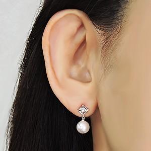 パール ピアス 18金 18k 真珠 あこや本真珠 ダイヤモンド 真珠 k18 k18 ホワイトゴールド シリコンダブルキャッチ 6月誕生石 プレゼント ご褒美 自分買い puの画像