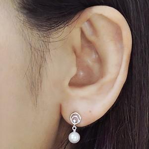 パール ピアス パールピアス 真珠ピアス 本真珠 あこや アコヤ ダイヤモンド k18 18k 18金 ホワイトゴールド 揺れる 送料無料 プレゼント ギフト 自分買い puの画像