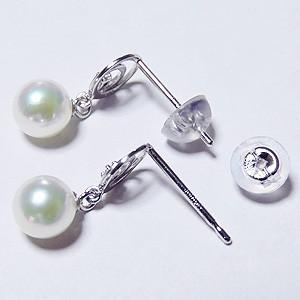パール ピアス パールピアス 真珠ピアス 本真珠 あこや アコヤ ダイヤモンド k18 18k 18金 ホワイトゴールド 揺れる 送料無料 プレゼント ギフト 自分買い puの画像