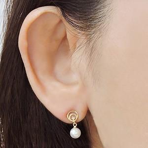 パール ピアス 18金 本真珠 k18 ダイヤモンド シリコンダブルロックキャッチ ゴールド 真珠 ゆれる 揺れる 送料無料 プレゼント ギフト ご褒美 自分買い puの画像