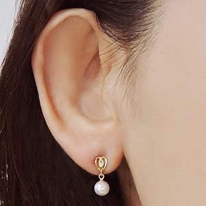 パール ピアス 18金 18k ハート型 あこや本真珠 k18 ダイヤモンド ゴールド 真珠 ぶら下がり ゆれる 揺れる 送料無料 人気 プレゼント ギフト 自分買い puの画像