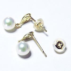 パール ピアス 18金 18k ハート型 あこや本真珠 k18 ダイヤモンド ゴールド 真珠 ぶら下がり ゆれる 揺れる 送料無料 人気 プレゼント ギフト 自分買い puの画像
