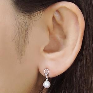 パールピアス パール ピアス 真珠ピアス 18金 k18 18k ホワイトゴールド 本真珠 あこや ダイヤモンド 送料無料 プレゼント ギフト ご褒美 自分買い puの画像