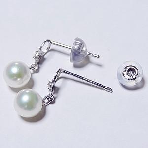 パールピアス パール ピアス 真珠ピアス 18金 k18 18k ホワイトゴールド 本真珠 あこや ダイヤモンド 送料無料 プレゼント ギフト ご褒美 自分買い puの画像