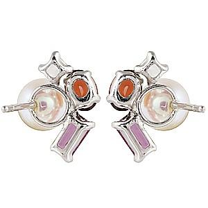 パールピアス 18金 パール ピアス 真珠 ホワイトパーズ アメジスト ガーネット 真珠 ホワイトゴールド k18 対応 保証書付 プレゼント ギフト 自分買い puの画像