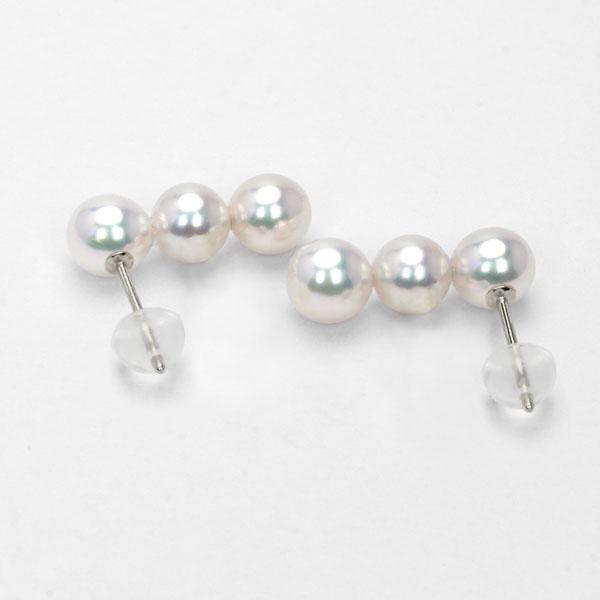 パール ピアス パールピアス pt900 プラチナ 真珠ピアス ベビーパール トリプルパール スタッドピアス レディース 送料無料 カジュアル 卒業 入学 puの画像