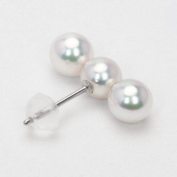 パール ピアス パールピアス pt900 プラチナ 真珠ピアス ベビーパール トリプルパール スタッドピアス 3連ピアス レディース 送料無料 カジュアル 卒業 入学 puの画像