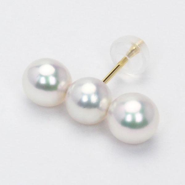 144Pc【お洒落】パールピアス　真珠　白　スタッド式　S925　K18コート WEB限定】あこや真珠 スタッドピアス 5.5-6.0mm K18YG/K14WG