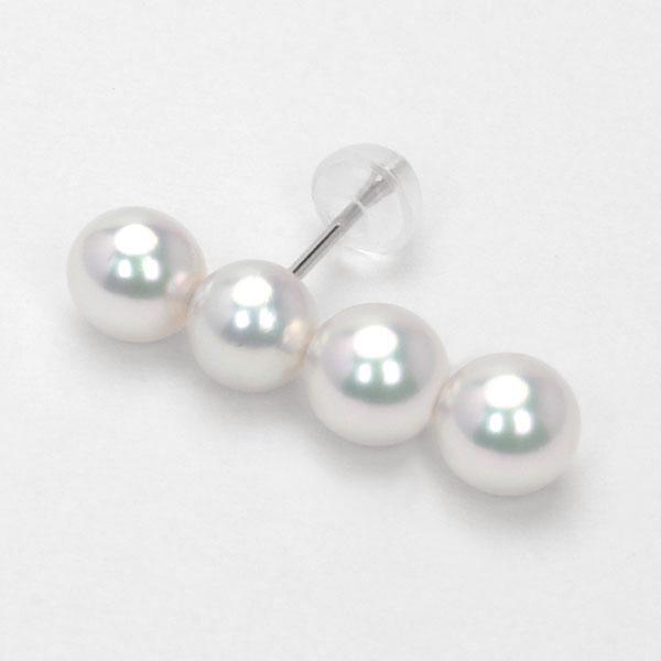 パール ピアス 片耳用ピアス pt900 プラチナ 真珠ピアス ベビーパール 4連パール 片耳スタッドピアス メンズ レディース 送料無料 カジュアル 卒業 入学 puの画像