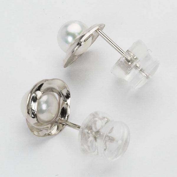 パール ピアス 真珠 パールピアス 真珠ピアス スタッドピアス ペア k18 18k 18金 ホワイトゴールド 本真珠 送料無料 贈り物 プレゼント ご褒美 自分買い puの画像