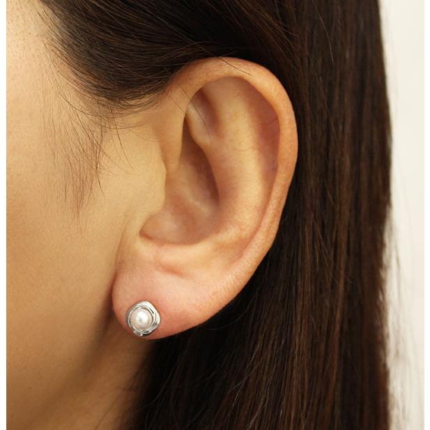 パール ピアス 真珠 パールピアス 真珠ピアス スタッドピアス ペア k18 18k 18金 ホワイトゴールド 本真珠 送料無料 贈り物 プレゼント ご褒美 自分買い puの画像