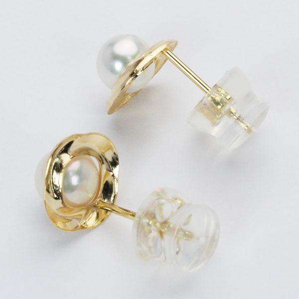 パール ピアス 真珠 パールピアス 真珠ピアス スタッドピアス ペア k18