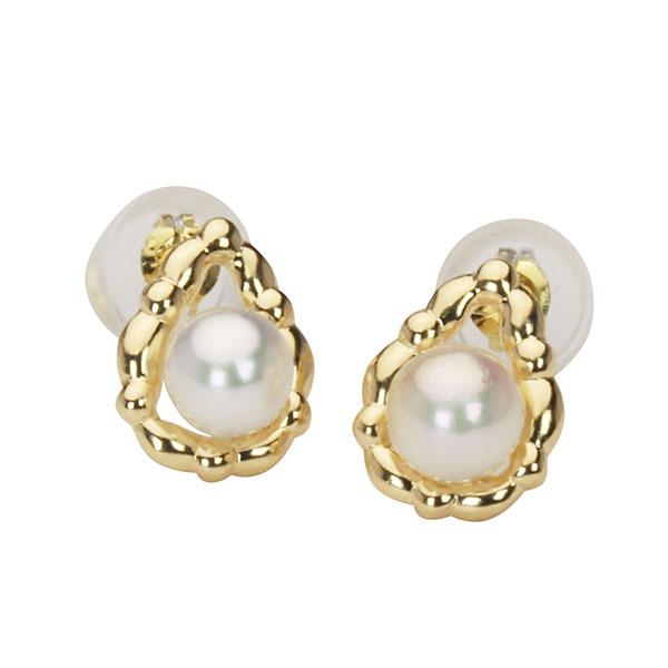 パール ピアス 真珠 パールピアス 真珠ピアス スタッドピアス ペア ティアドロップ 18k 18金 イエローゴールド 本真珠 送料無料 プレゼント ギフトの画像