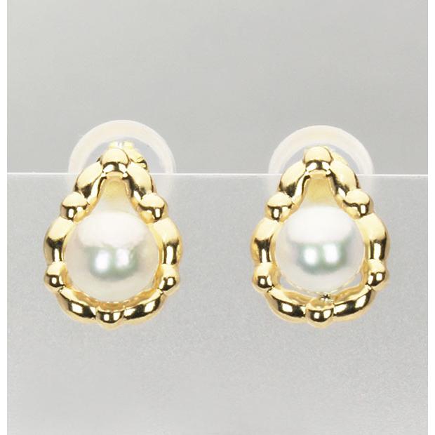 パール ピアス 真珠 パールピアス 真珠ピアス スタッドピアス ペア ティアドロップ 18k 18金 イエローゴールド 本真珠 送料無料 プレゼント ギフトの画像