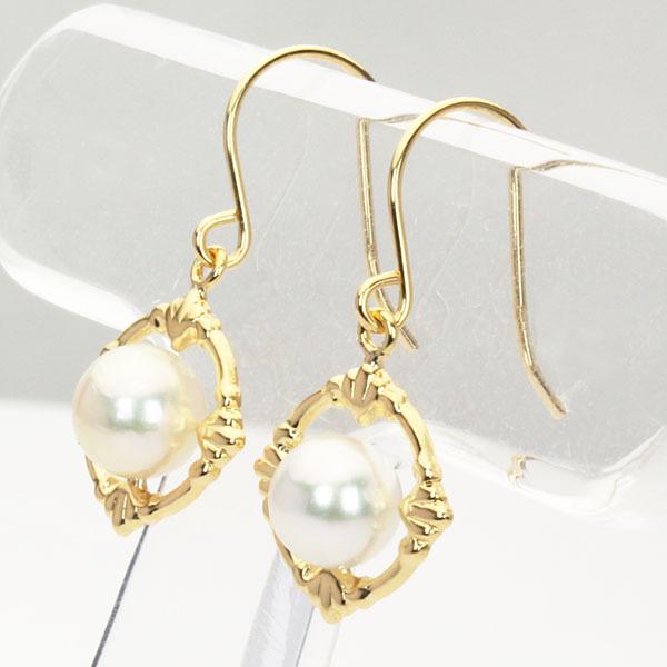 パール ピアス 真珠 パールピアス 真珠ピアス フックピアス ペア k18