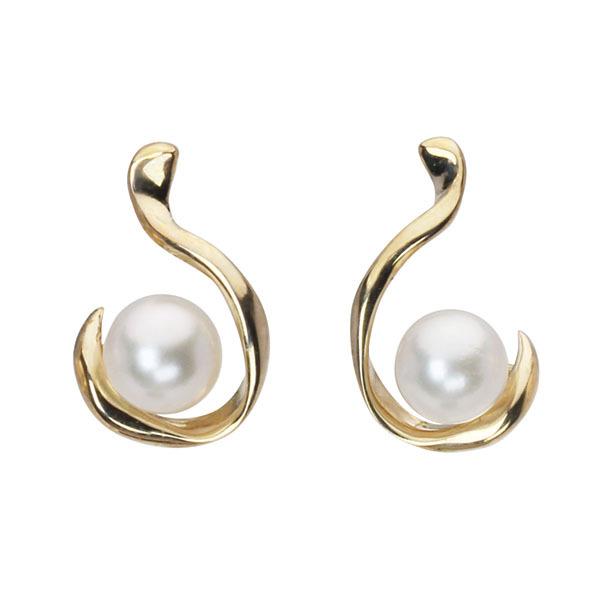 パール ピアス 真珠ピアス スタッドピアス k18 18k 18金 イエロー