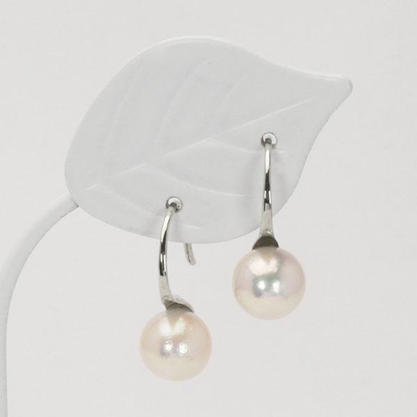 ピアス パールピアス パール 真珠ピアス フックピアス k18 18k 18金 ホワイトゴールド 本真珠 アコヤ あこや 送料無料 プレゼント ギフト ご褒美 自分買い puの画像