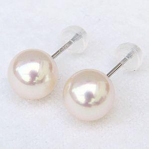 パール ピアス パールピアス 真珠ピアス スタッドピアス 真珠 本真珠 7.5-8mm ホワイトゴールド k14 冠婚葬祭 送料無料 プレゼント ギフト 自分買い puの画像