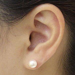 パール ピアス パールピアス 真珠ピアス スタッドピアス 真珠 本真珠 7.5-8mm ホワイトゴールド k14 冠婚葬祭 送料無料 プレゼント ギフト 自分買い puの画像