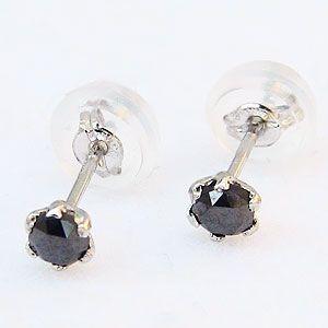 普段使い ピアス ブラックダイヤモンド 0.20ct pt900 プラチナ 送料 