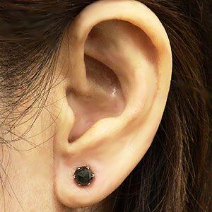 ピアス 片耳用 ブラックダイヤモンド プラチナ ダイヤモンドピアス