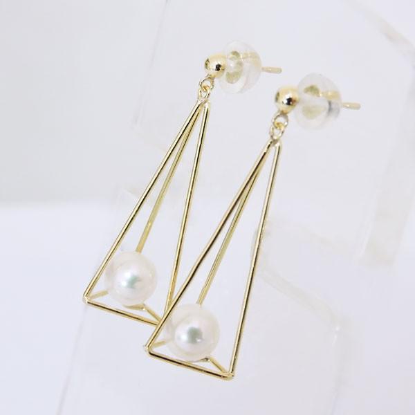 パール ピアス パールピアス 18金 18k スタッド 揺れる ゆれる あこや本真珠 5-5.5mm k18 イエローゴールド 送料無料 プレゼント ギフト ご褒美 自分買い puの画像