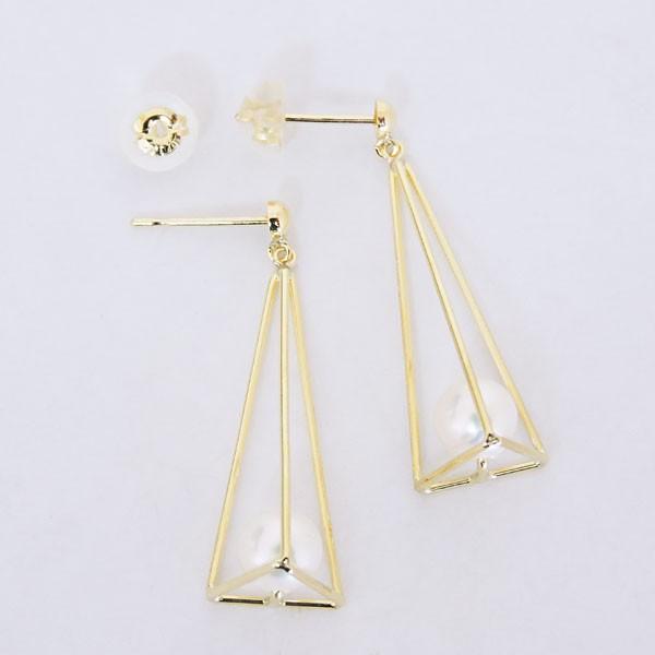 パール ピアス パールピアス 18金 18k スタッド 揺れる ゆれる あこや本真珠 5-5.5mm k18 イエローゴールド 送料無料 プレゼント ギフト ご褒美 自分買い puの画像