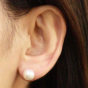パール ピアス 18金 18k 普段使い 真珠 あこや本真珠 大珠 9mm  