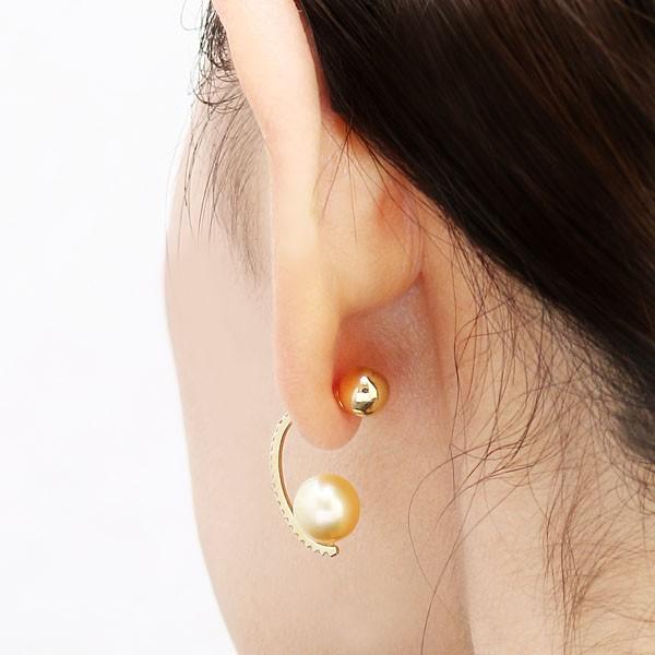 ピアス リバーシブルピアス 表裏 ボールキャッチ 自由自在 南洋白蝶 