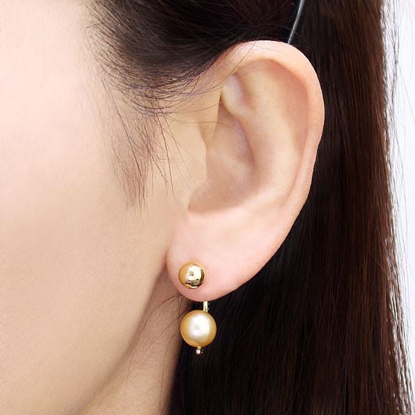 18K ダイヤモンド リバーシブル ピアス コンビ フープピアス 18金 プラチナ シンプル 両耳 リバーシブル