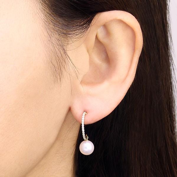 ピアス リバーシブル 表裏 ボールキャッチ 自由自在 揺れる 本真珠 8mm